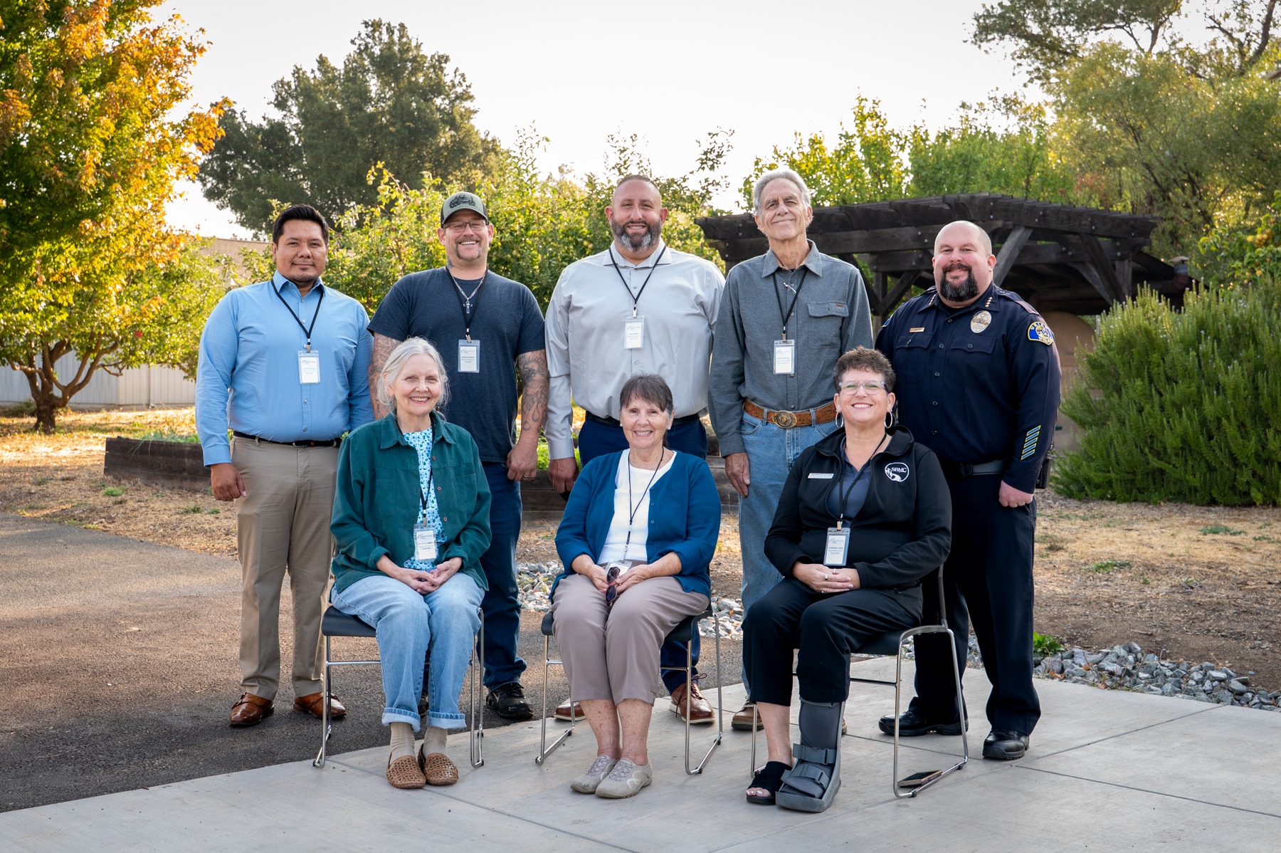 Board of Directors pictured left to right. Back row: David Galarza, Frank Rockwell, Earl Chavez, Jerry Cardoza, Thomas Corning. Front row: Colleen Gorman, Jacqueline Williams (Executive Director), Stephanie Crane. Not pictured: Leslie Kirkpatrick.